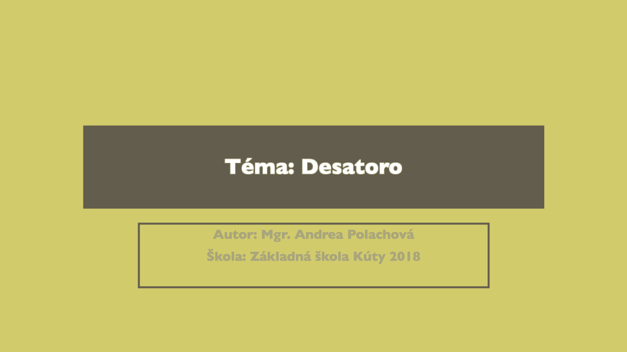 Desatoro a svetové náboženstvá – pre 2. ročník