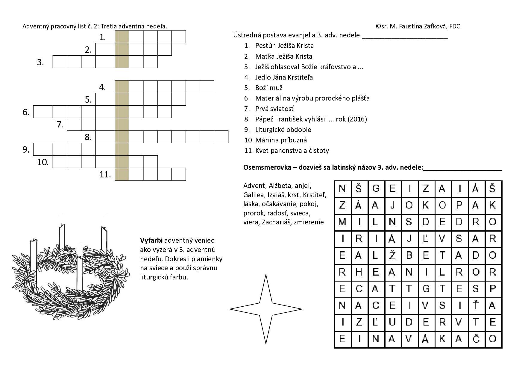 Tretia adventná nedeľa – tajnička