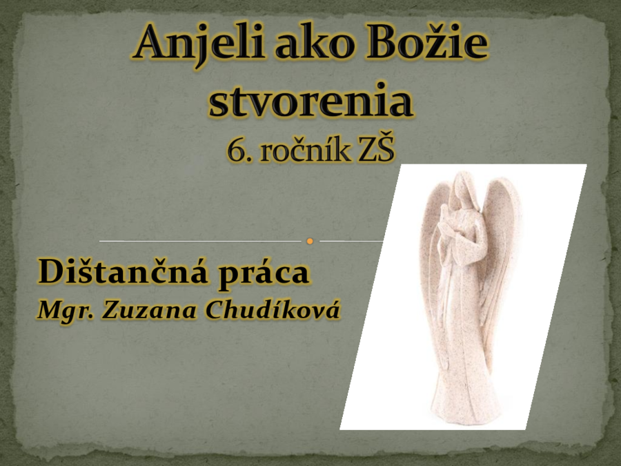 Anjeli ako Božie stvorenia