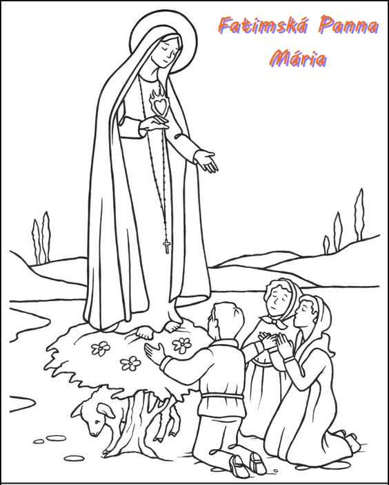 Fatimská Panna Mária – omaľovanky