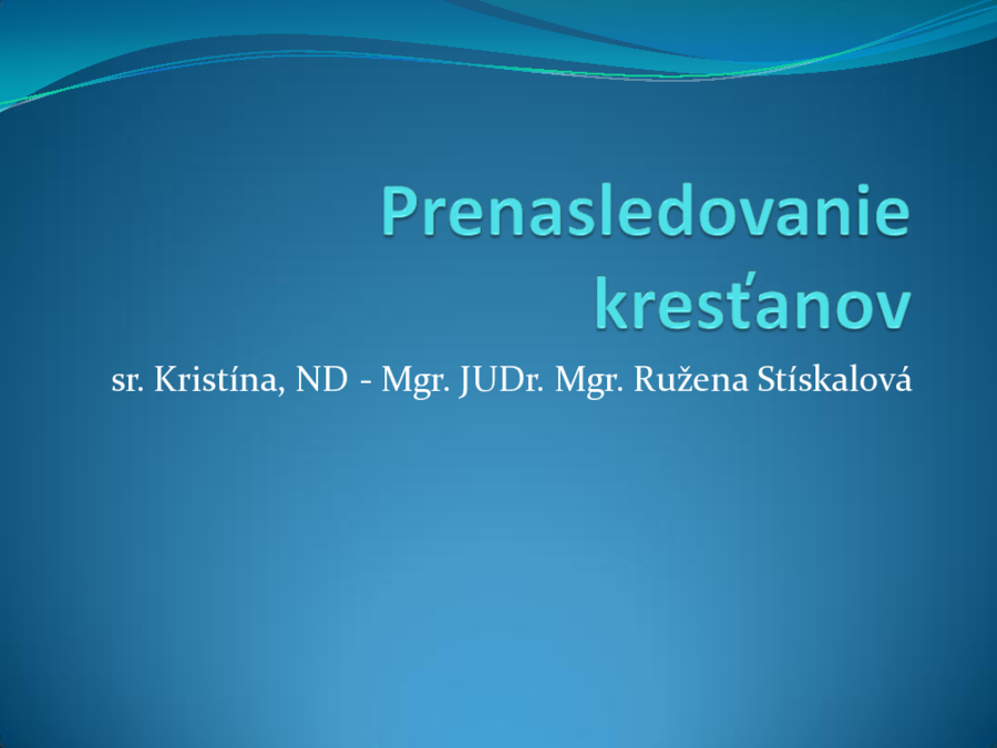Prenasledovanie kresťanov