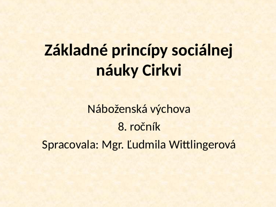 Základné princípy sociálnej náuky Cirkvi