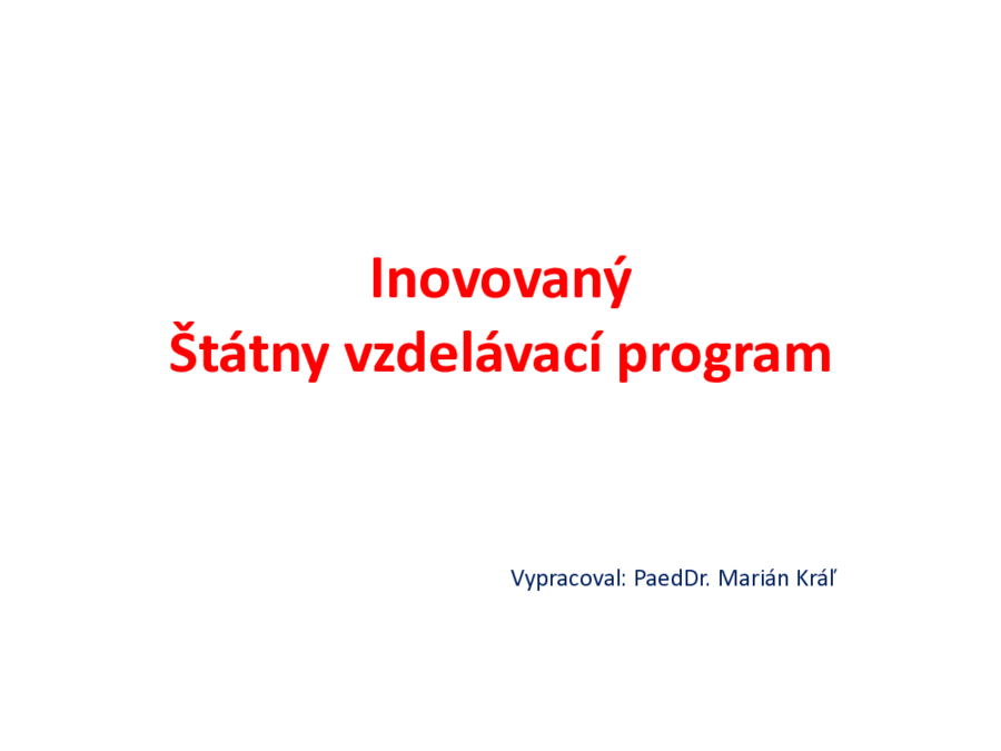 Inovovaný Štátny vzdelávací program