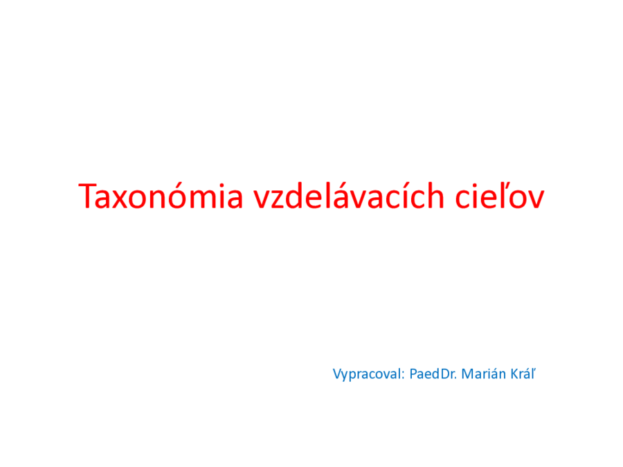 Taxonómia vzdelávacích cieľov